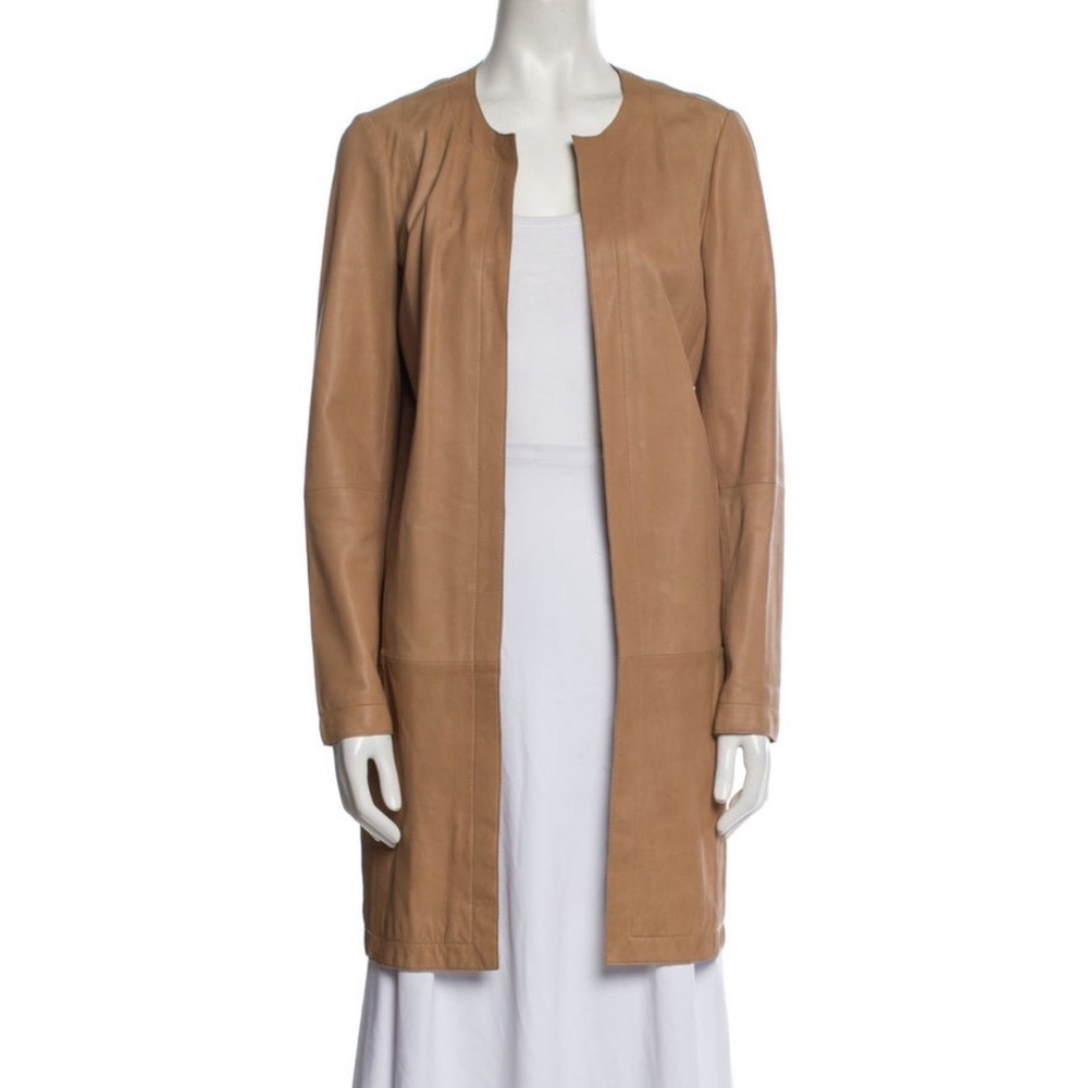 Vince Brown Long Leather Coat